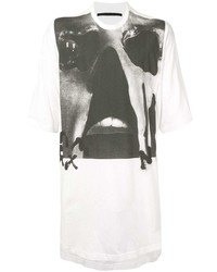 T-shirt à col rond imprimé blanc et noir Niløs
