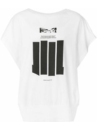 T-shirt à col rond imprimé blanc et noir Niløs