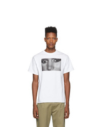 T-shirt à col rond imprimé blanc et noir Noah NYC