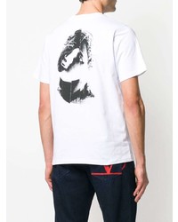 T-shirt à col rond imprimé blanc et noir McQ Swallow