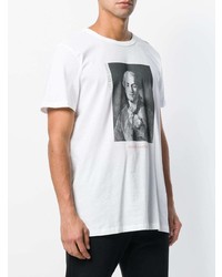 T-shirt à col rond imprimé blanc et noir Les Benjamins