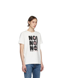 T-shirt à col rond imprimé blanc et noir Nudie Jeans