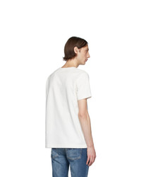 T-shirt à col rond imprimé blanc et noir Nudie Jeans