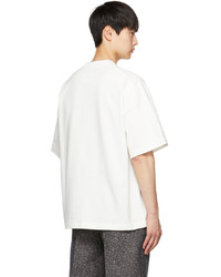 T-shirt à col rond imprimé blanc et noir Jil Sander