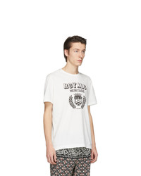 T-shirt à col rond imprimé blanc et noir Dolce and Gabbana