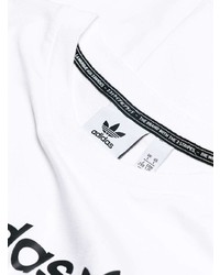 T-shirt à col rond imprimé blanc et noir adidas