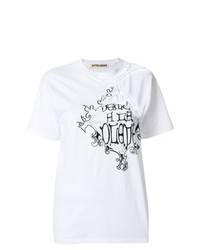 T-shirt à col rond imprimé blanc et noir Ottolinger