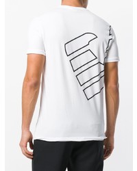 T-shirt à col rond imprimé blanc et noir Emporio Armani