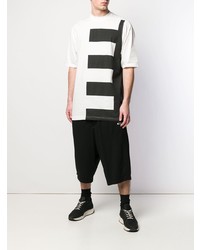 T-shirt à col rond imprimé blanc et noir Rick Owens DRKSHDW