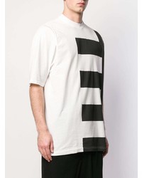 T-shirt à col rond imprimé blanc et noir Rick Owens DRKSHDW