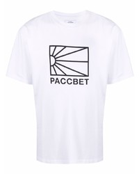 T-shirt à col rond imprimé blanc et noir PACCBET