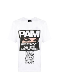 T-shirt à col rond imprimé blanc et noir Pam Perks And Mini