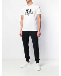 T-shirt à col rond imprimé blanc et noir Dolce & Gabbana