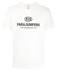 T-shirt à col rond imprimé blanc et noir Parajumpers