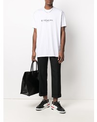 T-shirt à col rond imprimé blanc et noir Givenchy