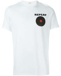 T-shirt à col rond imprimé blanc et noir Paul Smith