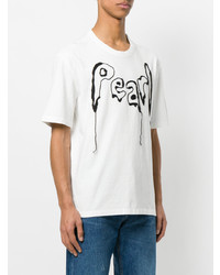 T-shirt à col rond imprimé blanc et noir Maison Margiela