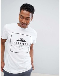 T-shirt à col rond imprimé blanc et noir Penfield