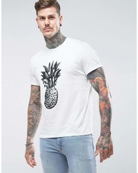 T-shirt à col rond imprimé blanc et noir People Tree