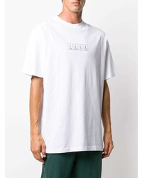 T-shirt à col rond imprimé blanc et noir Vetements