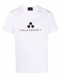 T-shirt à col rond imprimé blanc et noir Peuterey