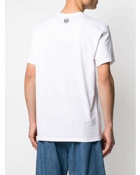 T-shirt à col rond imprimé blanc et noir Loewe