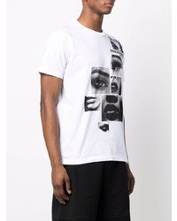 T-shirt à col rond imprimé blanc et noir DSQUARED2