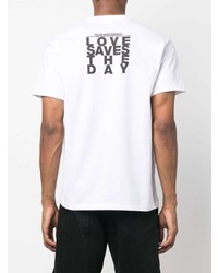 T-shirt à col rond imprimé blanc et noir The Salvages