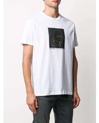 T-shirt à col rond imprimé blanc et noir Karl Lagerfeld