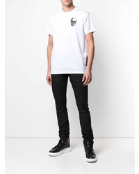 T-shirt à col rond imprimé blanc et noir Philipp Plein