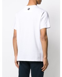 T-shirt à col rond imprimé blanc et noir Philipp Plein