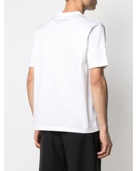 T-shirt à col rond imprimé blanc et noir Junya Watanabe