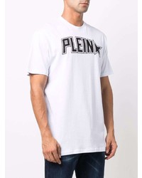 T-shirt à col rond imprimé blanc et noir Philipp Plein