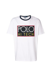 T-shirt à col rond imprimé blanc et noir Polo Ralph Lauren