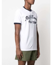 T-shirt à col rond imprimé blanc et noir Polo Ralph Lauren