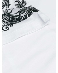 T-shirt à col rond imprimé blanc et noir Versace