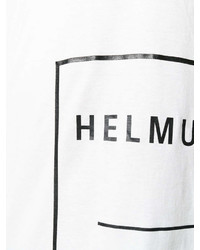 T-shirt à col rond imprimé blanc et noir Helmut Lang