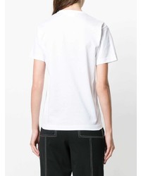 T-shirt à col rond imprimé blanc et noir Junya Watanabe