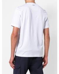 T-shirt à col rond imprimé blanc et noir Z Zegna