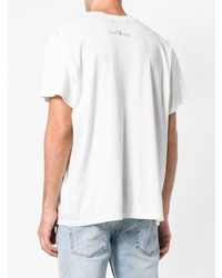 T-shirt à col rond imprimé blanc et noir Amiri