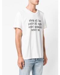 T-shirt à col rond imprimé blanc et noir Amiri