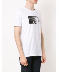 T-shirt à col rond imprimé blanc et noir OSKLEN