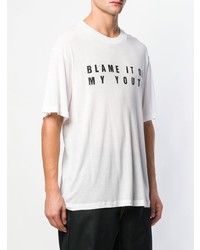 T-shirt à col rond imprimé blanc et noir Misbhv