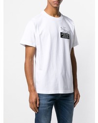 T-shirt à col rond imprimé blanc et noir Diesel