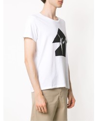 T-shirt à col rond imprimé blanc et noir Egrey