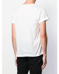 T-shirt à col rond imprimé blanc et noir Ann Demeulemeester