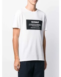 T-shirt à col rond imprimé blanc et noir ECOALF