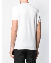 T-shirt à col rond imprimé blanc et noir DSQUARED2