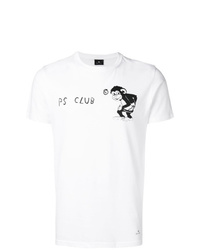 T-shirt à col rond imprimé blanc et noir Ps By Paul Smith