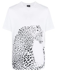 T-shirt à col rond imprimé blanc et noir PS Paul Smith